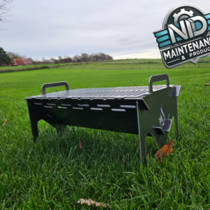 Inklapbare BBQ van cortenstaal met grilloppervlak van 525 × 300 mm, handgemaakt in eigen werkplaats